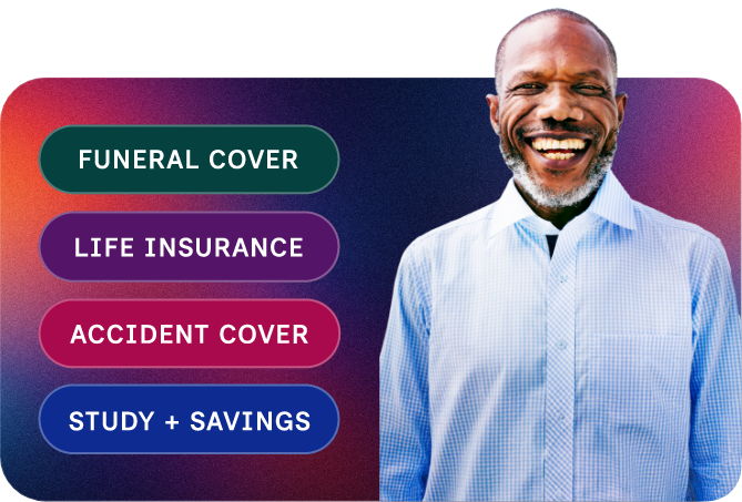 Bonlife cover options — funeral, life, accident, study + savings